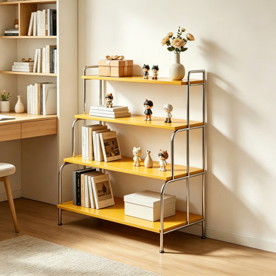 Yellow 4 Tier Open Storage Shelf