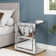 Yolanta Nightstand Mirror Glass Top with LED Light, Wireless or USB Charging Station and Drawers