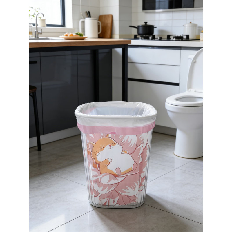 Sacs à ordures à cordon de serrage de 4 gallons - Sacs de poubelle pré-séparés sans déchirure pour la salle de bain, le bureau, la maison et les chambres à coucher