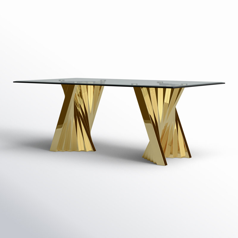 Table de salle à manger Ammerman, Doré, L 42 po x L 78 po