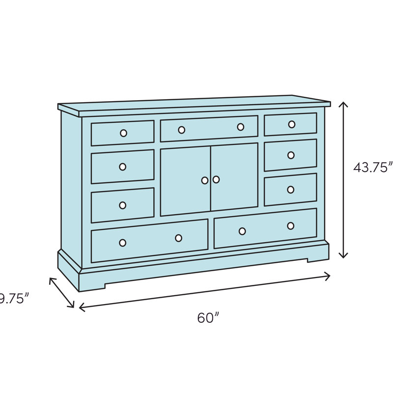 Commode combinée 6 tiroirs Arvilla