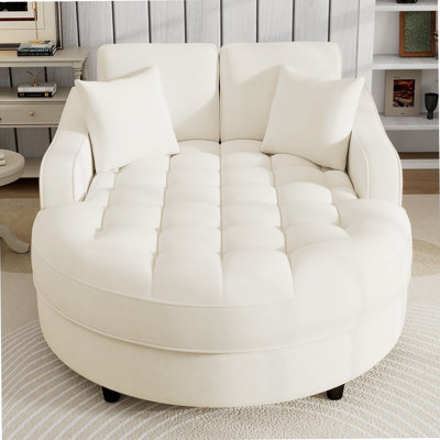 Luxurious Chenille Chaise Lounge Sofa Bed for Ultimate Relaxation in Living Room