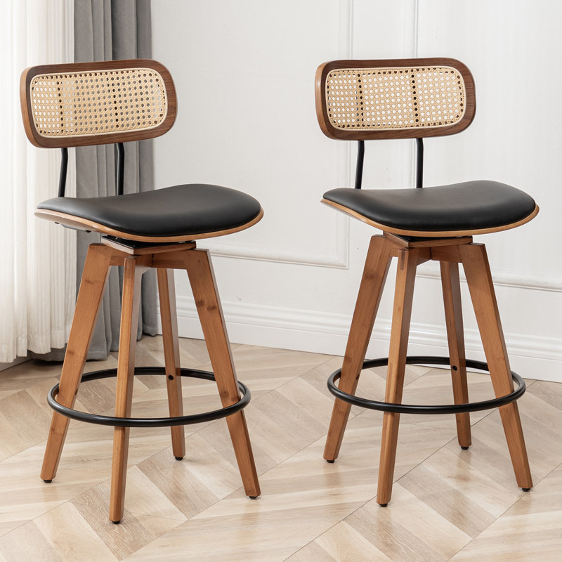 Sirine 66.8cm Swivel Bar Stool, Black