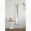 Miroir de plancher avec finition blanche vieillie
