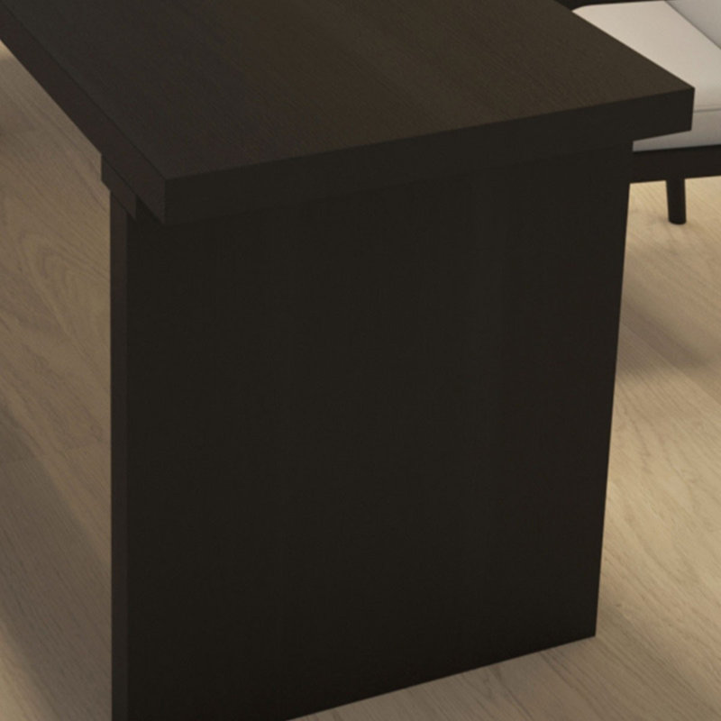 Black Rectangular Solid Wood desk, Left Hand Return, 29.6" H x 63" W x 39.4" D