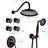 Matte Black Shower System - 4 Spray Modes, Easy Water Control 360° Rotation, Calcium Build-up
