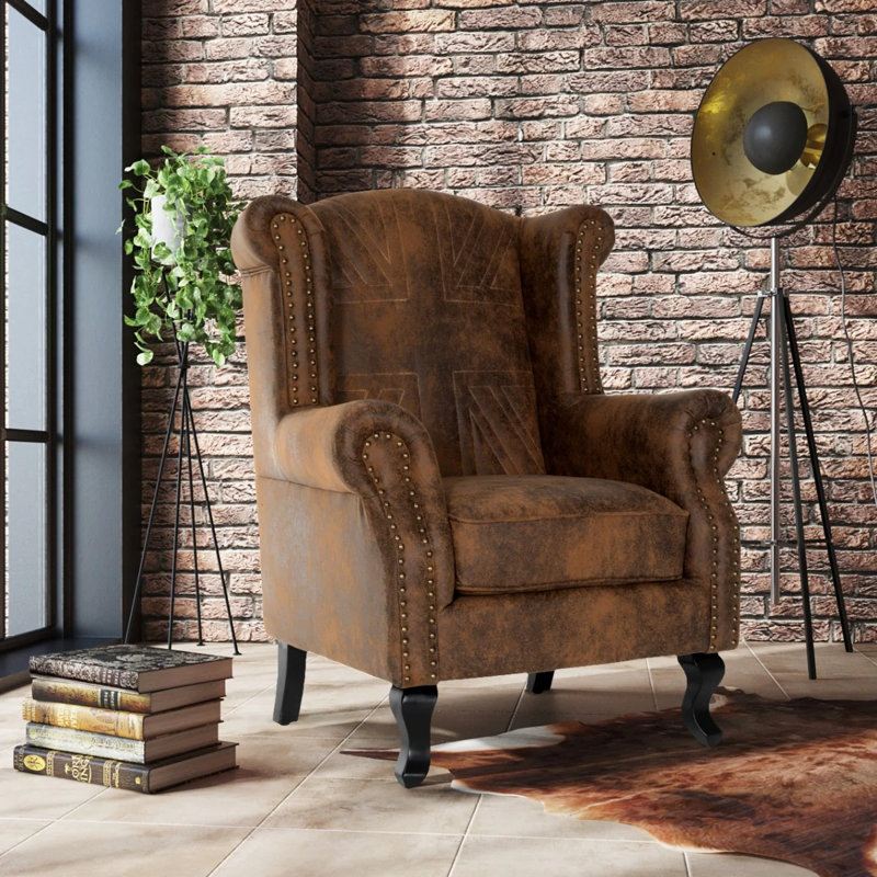 Britannia Pastoria Wingback Chair, Brown