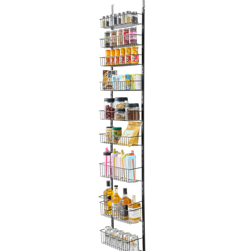 Adjustable 9 - Tier Over Door Pantry Organizer Hanging Storage Rack For Kitchen, Heavy Duty And Stable With , Rust