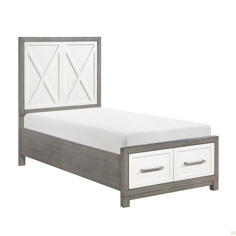 Lit plateforme simple avec rangement au pied de lit