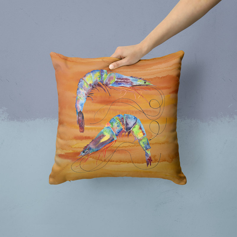 Housse de coussin d'extérieur carré à crevettes et insert, Jaune