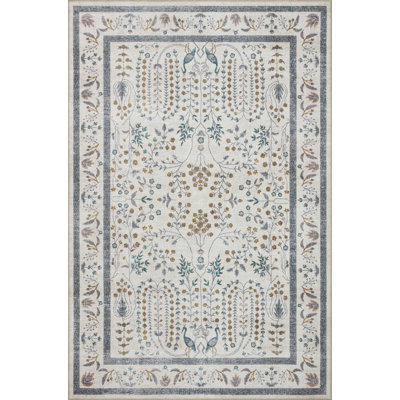 Rifle Paper Co. x Loloi Wisteria Cream Floral Rug