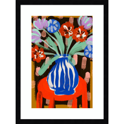 Floral Still Life No 2 by Treechild Wood Framed Wall Art Print