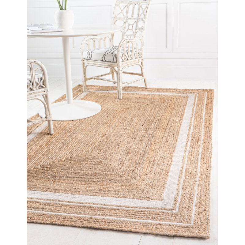 Tapis naturel tressé Lenard, Rectangle 8 pi x 10 pi, Natural/Beige