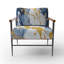 Fauteuil d'appoint rembourré abstrait abstrait bleu et or-154547611