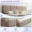 Steinbach Hydraulic Lift Up Storage Upholstered Platform Bed with Low Profile Bed Frame-976444980-976444983