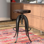 Grigor Swivel Adjustable Height Counter Stool with Metal Frame