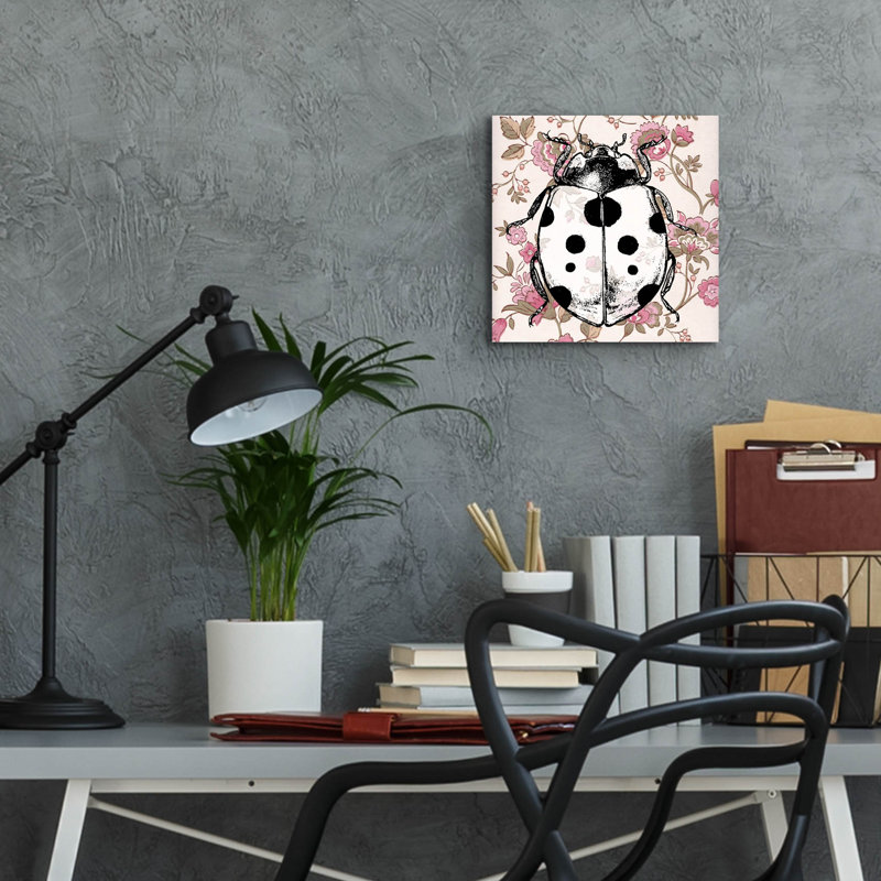 "Coccinelle, papier peint carré" par Dean Russo, H 12 po x l 12 po x P 0,13 po