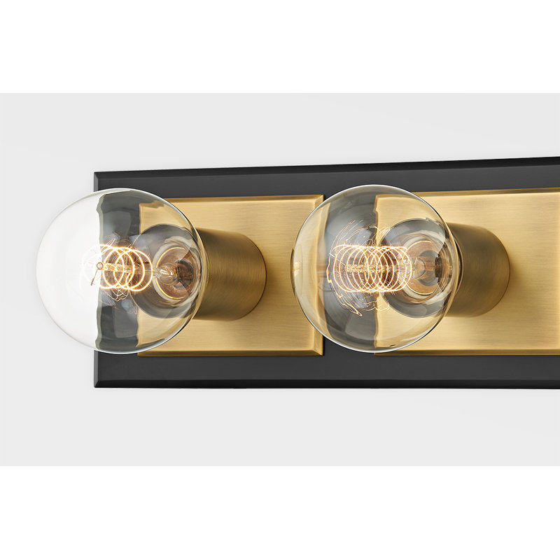 Runyan 3 - Light Vanity Light, Patina Brass/Soft Black, 3 Lights