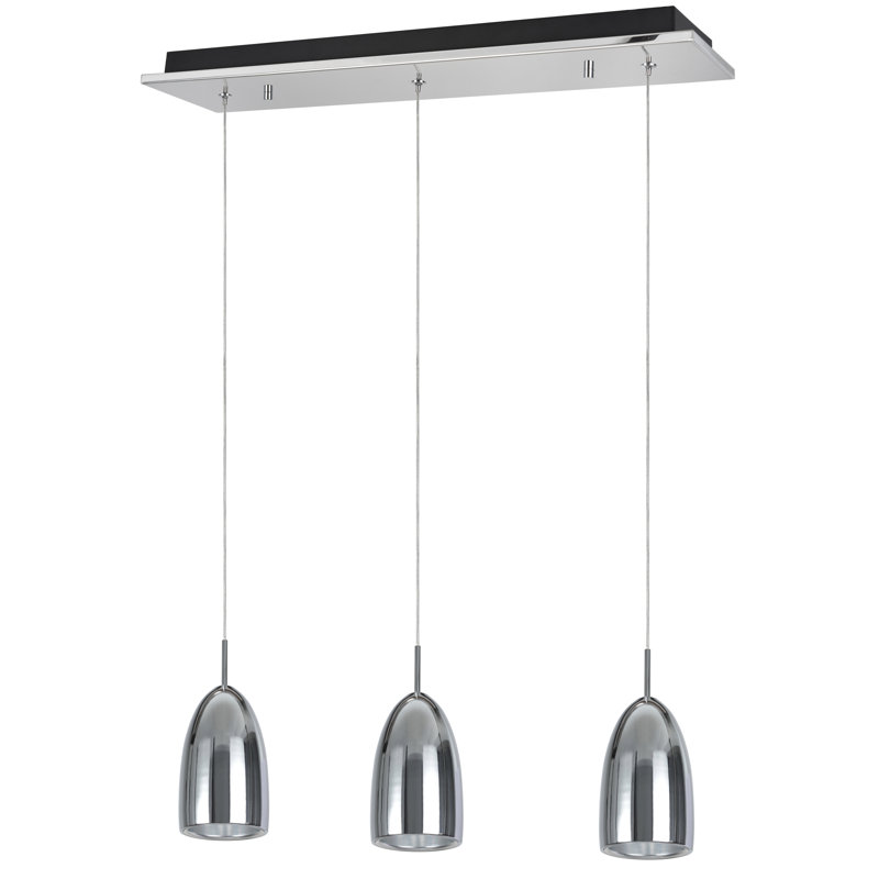 3 - Light LED Kitchen Island Pendant, Chrome
