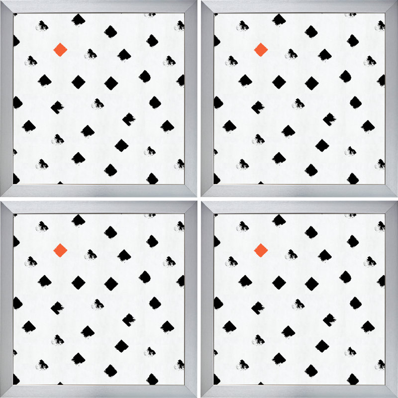 Ensemble de cadres muraux 4 pièces Spearman, Argent, 24 po x 24 po