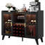 Armoire de bar à vin de ferme avec lumières à DEL, armoire de café à la maison avec supports à vin