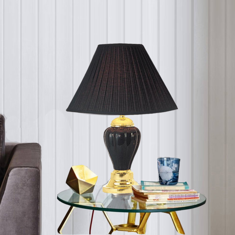 Lampe de table 27 po Pamala, Noir, noir, noir, noir, Doré