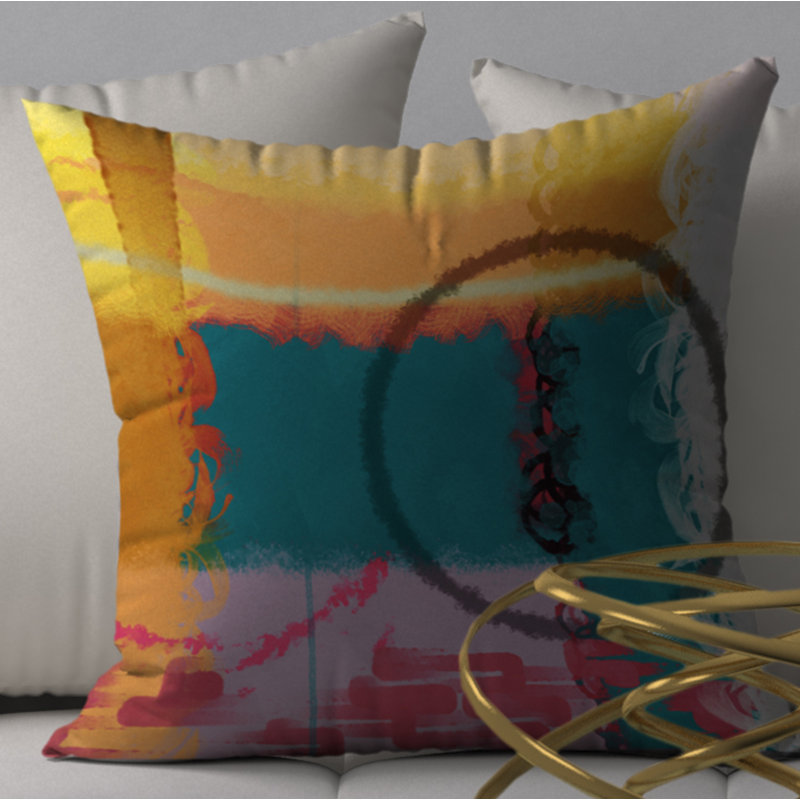 Abstract Throw Pillow, 24" H x 24" W