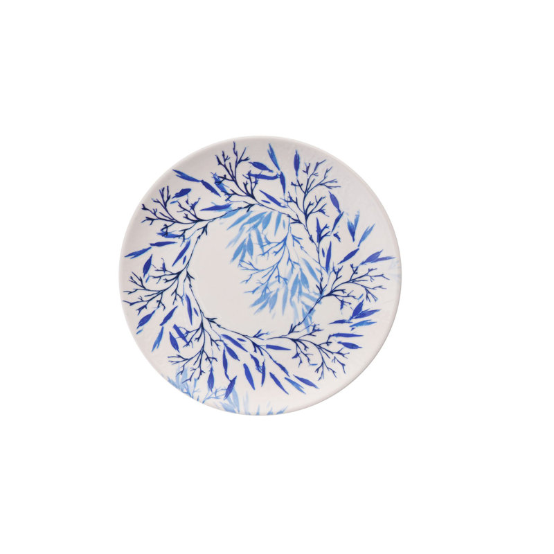 Blue and White Dessert Plate Set (6 Pieces), 7.6 x 7.6 x 0.8 inches | 100% Ceramic, Dishwasher & Microwave Safe | Elegant Design for Serving Desserts, Cakes, and Appetizers, Perfect for Entertaining and Everyday Use