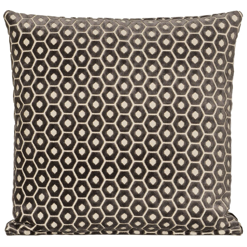 Coussin dÃ©coratif hexagonal en relief Â« Beatrice Â», Noir, 26 po x 26 po