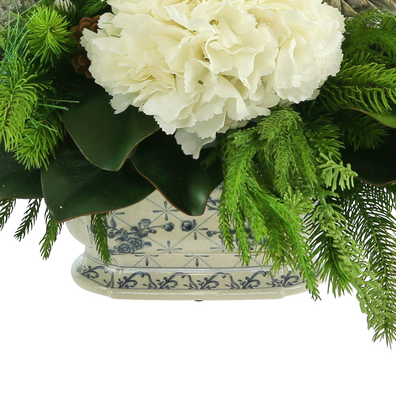 Happy Holidays Hydrangea Arrangement in Vase