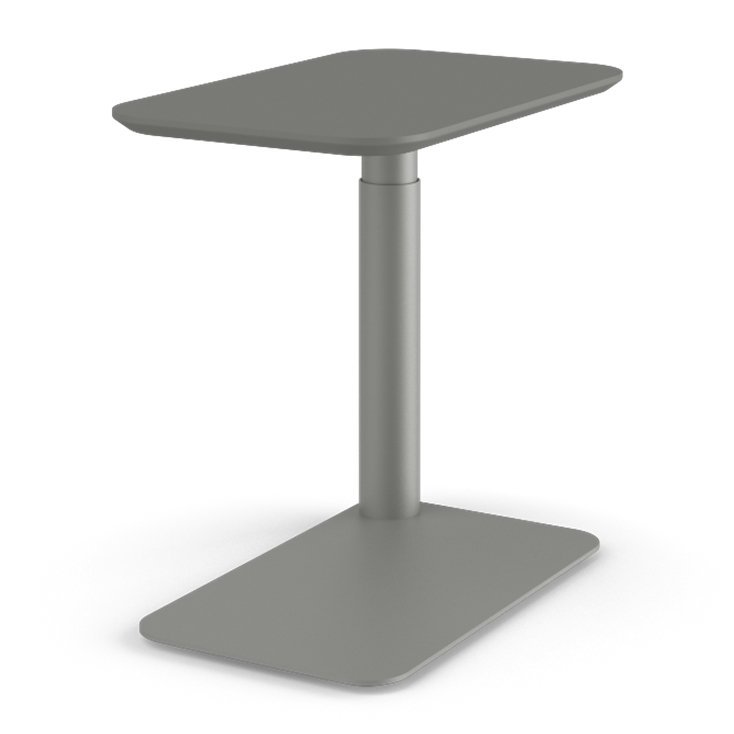 Micro flottant avec base et plateau en linoléum naturel, Gris