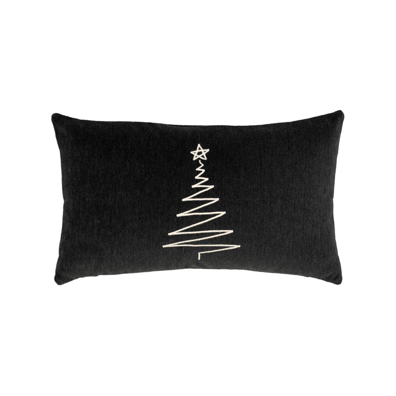 Silent Night Noir Woven Rectangular Accent Pillow Cover & Insert, Black, Rectangle 12"H x 20"W