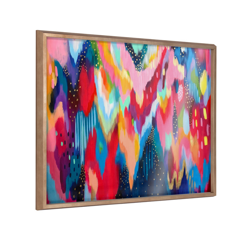 Lofgren Brushstroke 100 par Jessi Raulet Of Ettavee - reproduction encadrée, Or