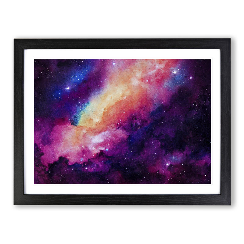 Galaxy Explosion - Single Picture Frame Print, Black Framed, 34cm H x 46cm W x 2cm D