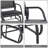 Patio Set Of 2 Porch Glider, Metal Frame Swing Glider Chairs Breathable Mesh Fabric Curved Armrests For Garden Black