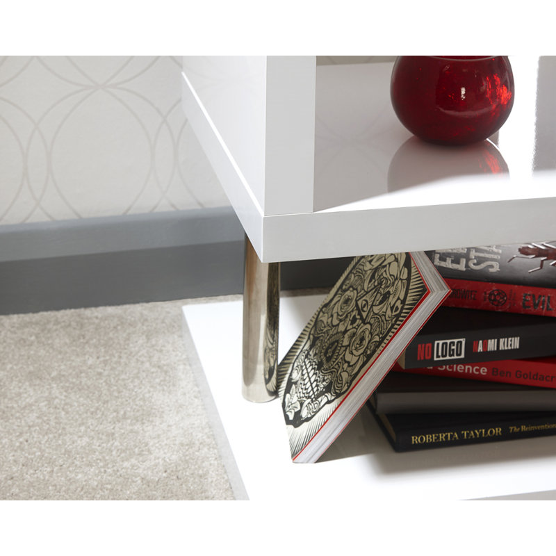 Algrange Floor Shelf End Table, White