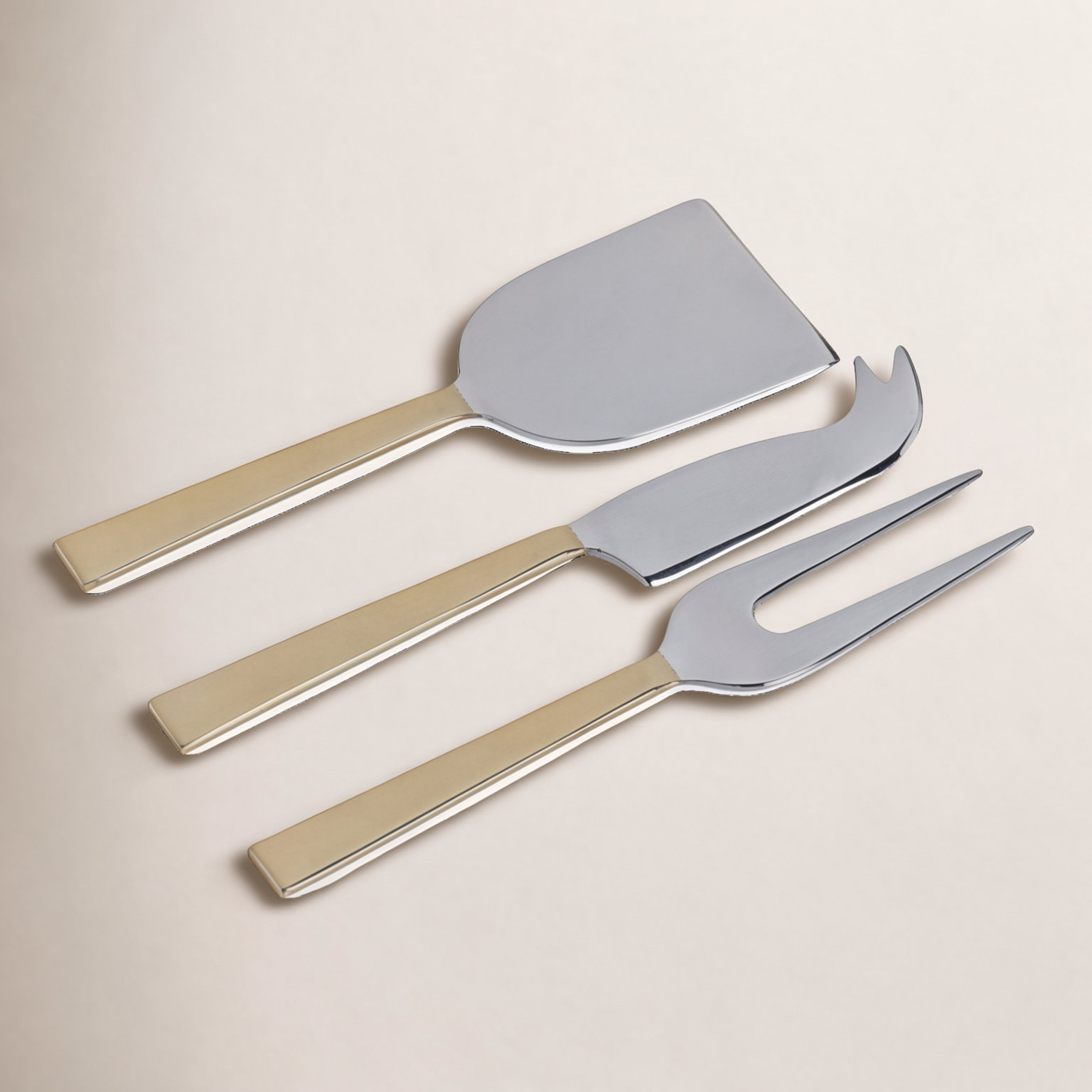 Latis Two-Tone Polished Cheese Knife Set