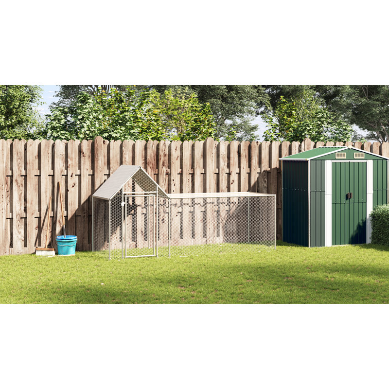 Cage à poules avec cage en acier galvanisé, H 59,06 po x l 118,11 po x P 39,37 po