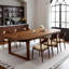 Ensemble de table et chaises rectangulaires en bois massif, chaises de salle à manger rembourrées-276485579