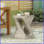 Table basse à spirale grise aspect bois gris MGO - sans assemblage, pour une utilisation intérieure / extérieure