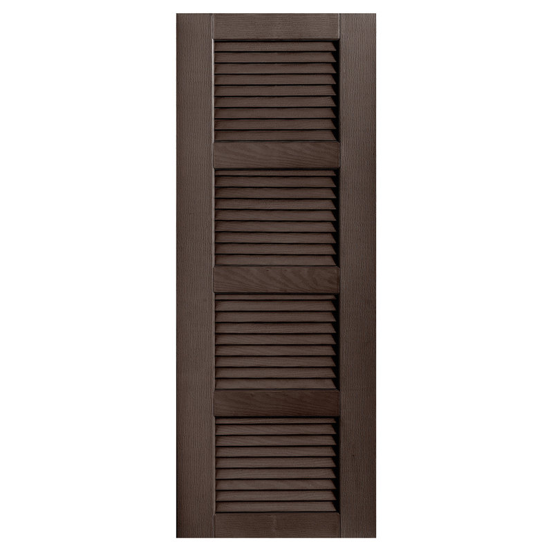 Paire de volets à persiennes droites, 45 po, 18 po, Brun