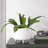 Round Ceramic Planter with Wood Feet-27131845