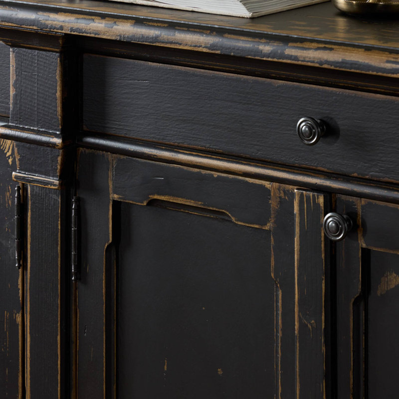 Marjorie 4 Door Sideboard-Distressed Black, Distressed Black
