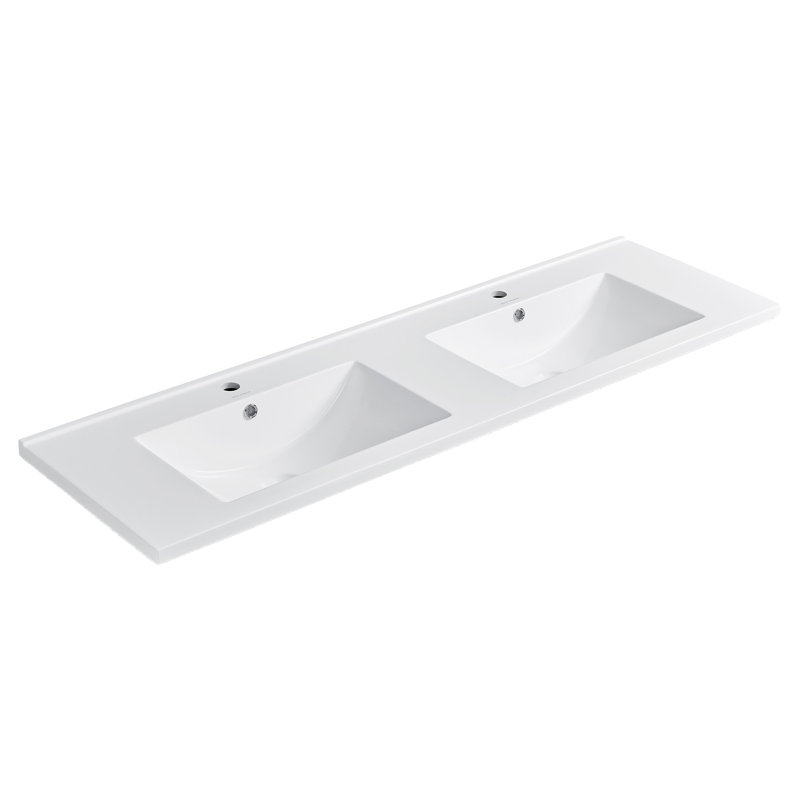 Swiss Madison 60" Vanity Top Bathroom Sink, Glossy White, Single