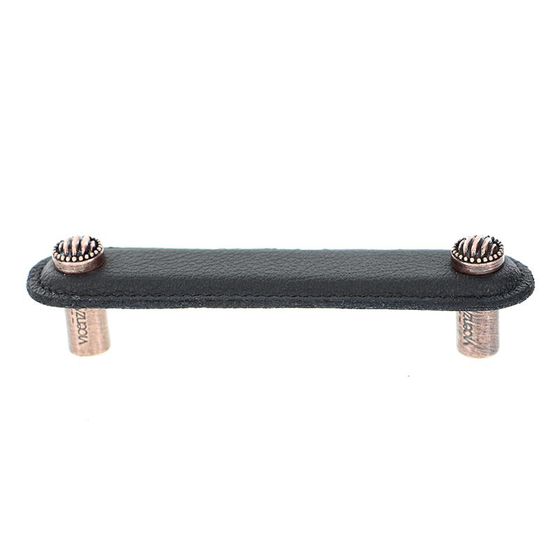 Sanzio Lines and Dots 6'' Center to Center Bar Pull, 4", Antique Copper, Dark Bronze