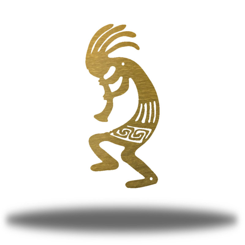 Décoration murale Kokopelli, Or, H 36 po x l 16 po x P 0,06 po