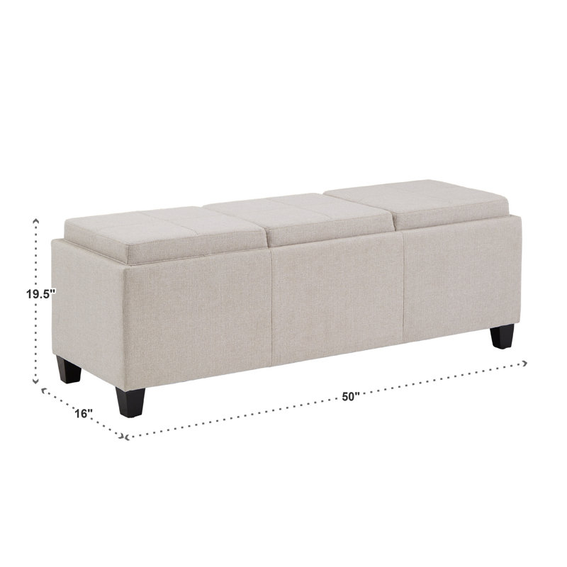 Alyani Polyester Blend Upholstered Storage Bench
