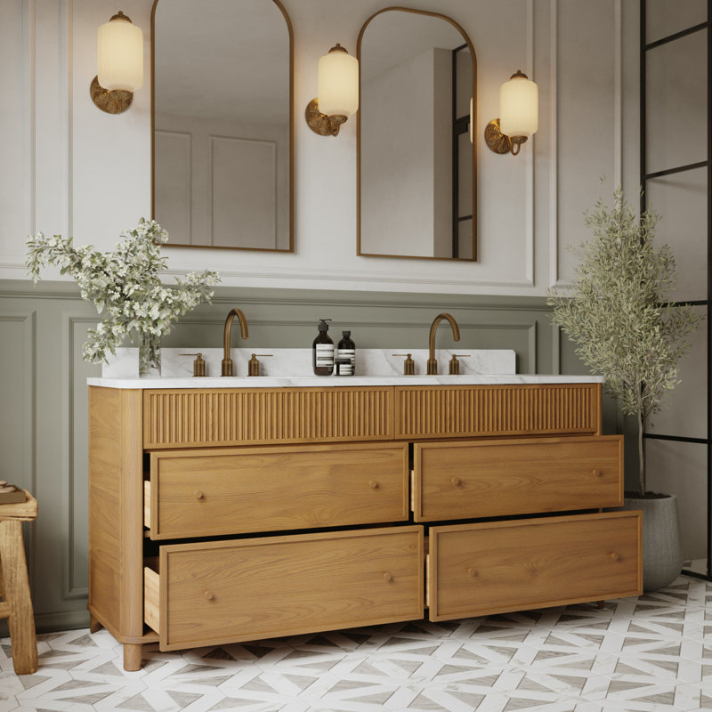 Kathryne 36" Bathroom Vanity In Natural Enhanced Oak, Enhanced Natural Oak, 72"