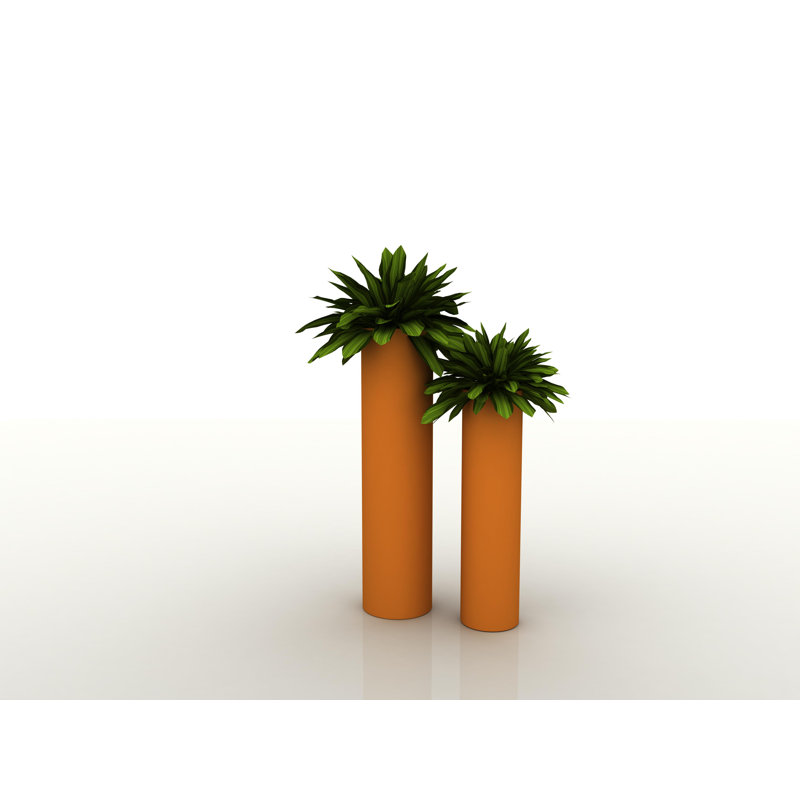 Cilindro - Resin Tower Pot Planter - Self Watering, 31.5" H x 7.75" W x 7.75" D, Steel