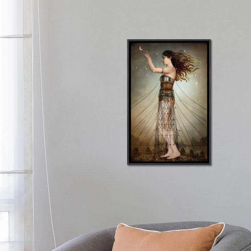 «Reach the Stars» par Catrin Welz-Stein - impression d'art graphique, H 26 po x l 18 po x 1,5 po, Pas de tapis